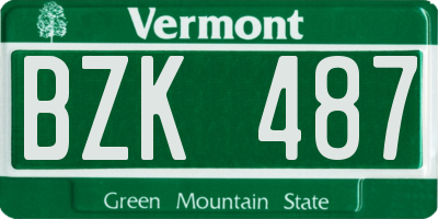 VT license plate BZK487