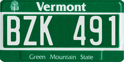 VT license plate BZK491