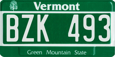 VT license plate BZK493