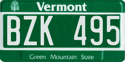 VT license plate BZK495
