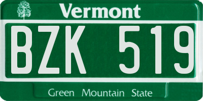 VT license plate BZK519
