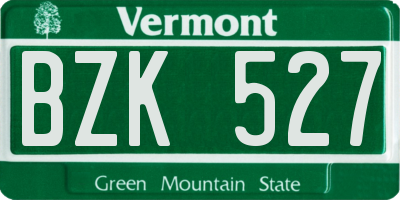 VT license plate BZK527