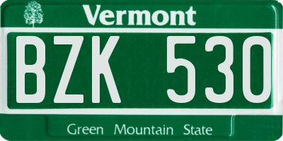 VT license plate BZK530