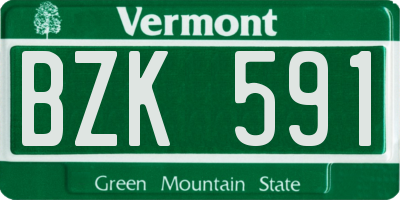 VT license plate BZK591