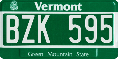 VT license plate BZK595