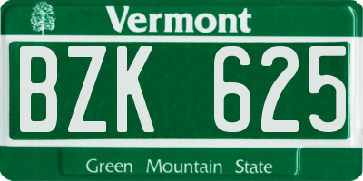 VT license plate BZK625