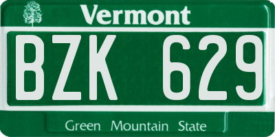 VT license plate BZK629