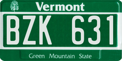 VT license plate BZK631