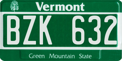 VT license plate BZK632