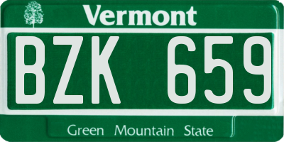 VT license plate BZK659