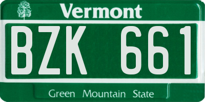 VT license plate BZK661