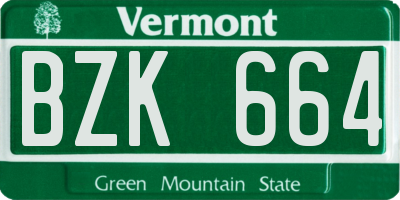 VT license plate BZK664