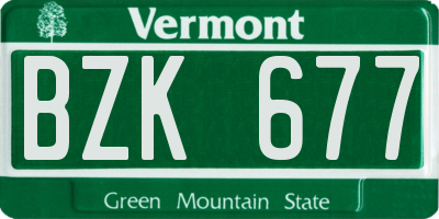 VT license plate BZK677