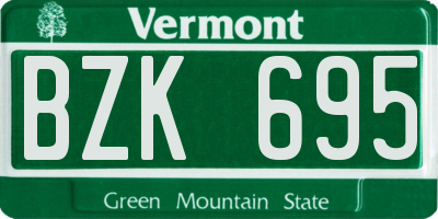 VT license plate BZK695