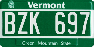 VT license plate BZK697
