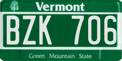 VT license plate BZK706