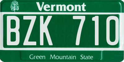VT license plate BZK710
