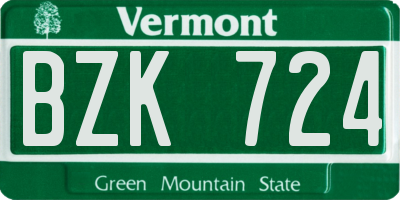 VT license plate BZK724