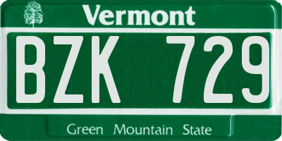 VT license plate BZK729