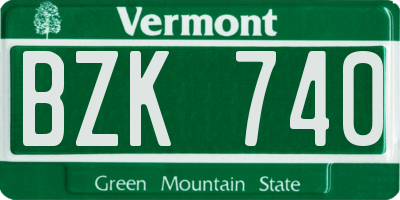 VT license plate BZK740