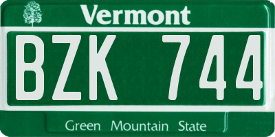 VT license plate BZK744