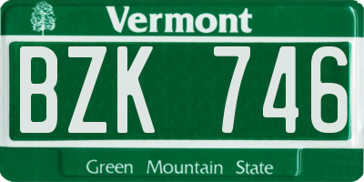 VT license plate BZK746