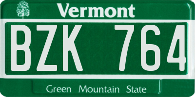 VT license plate BZK764