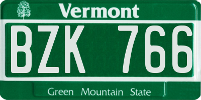 VT license plate BZK766