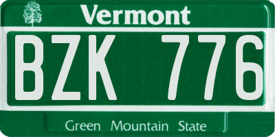 VT license plate BZK776
