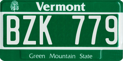 VT license plate BZK779