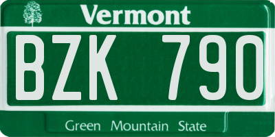 VT license plate BZK790