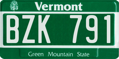 VT license plate BZK791