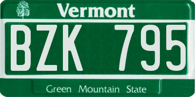VT license plate BZK795