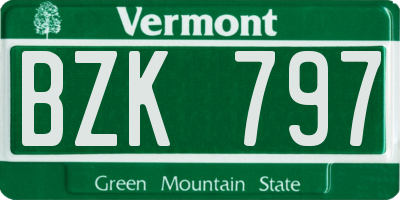 VT license plate BZK797