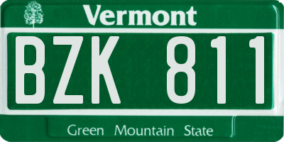 VT license plate BZK811