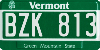 VT license plate BZK813