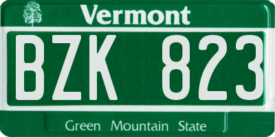 VT license plate BZK823