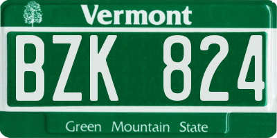 VT license plate BZK824