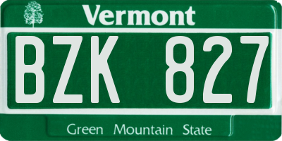 VT license plate BZK827