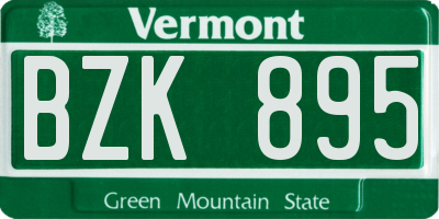 VT license plate BZK895