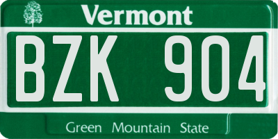 VT license plate BZK904
