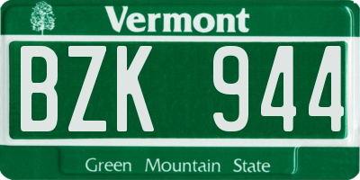VT license plate BZK944