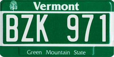 VT license plate BZK971