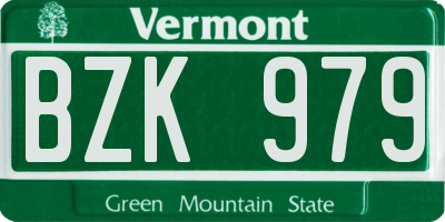VT license plate BZK979