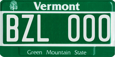 VT license plate BZL000