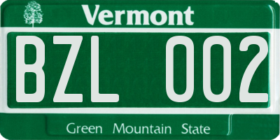 VT license plate BZL002