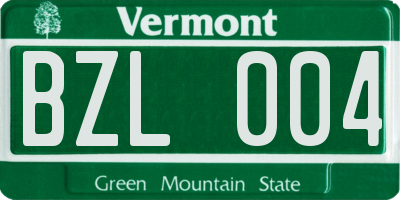 VT license plate BZL004