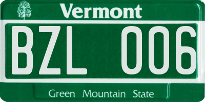 VT license plate BZL006