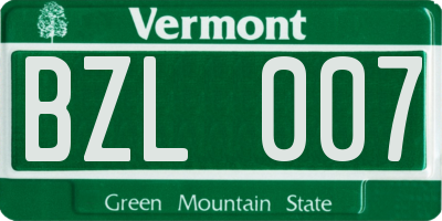 VT license plate BZL007