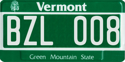 VT license plate BZL008